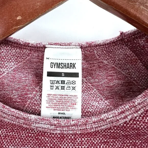 Gymshark Pink Flex Sports Cropped Long Sleeve Athletic Top Thumbholes - Picture 8 of 8